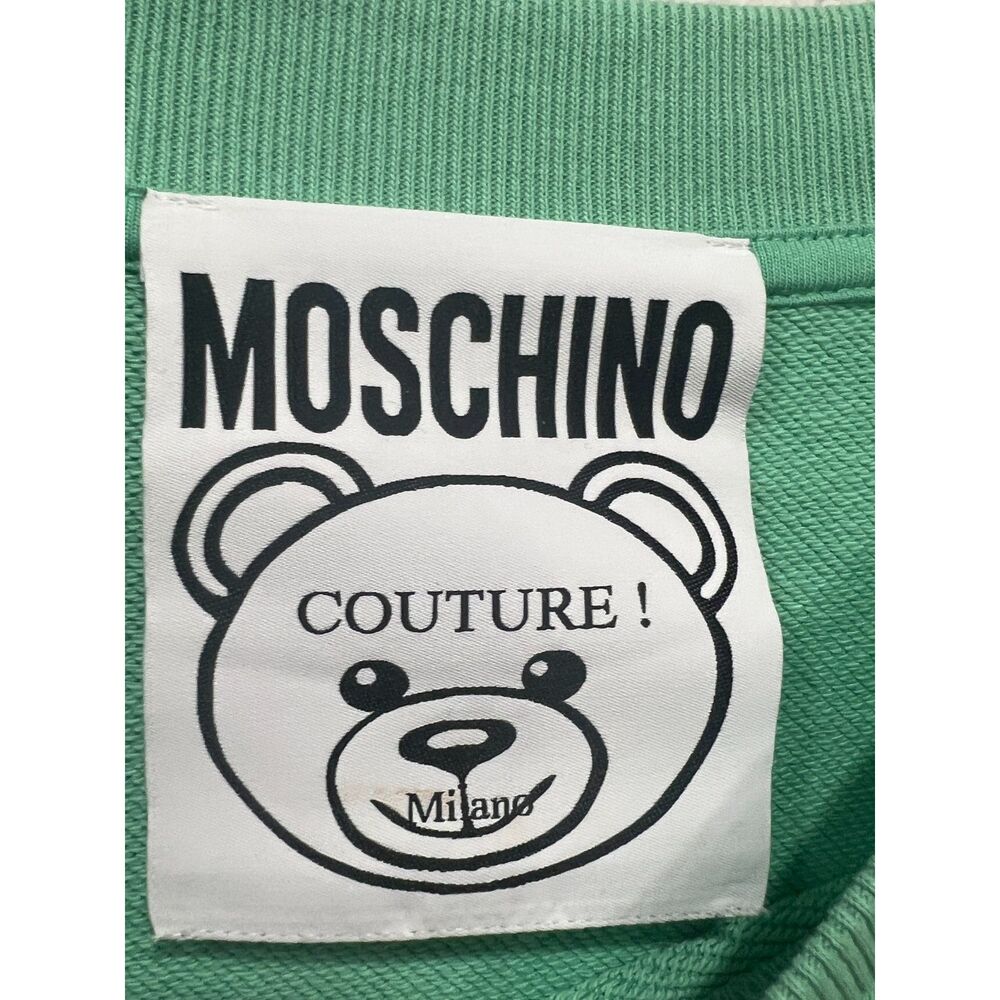 Moschino Couture Sweatshirt Pullover US 8 100% Organic Cotton Green Teddy Bear - Picture 8 of 8